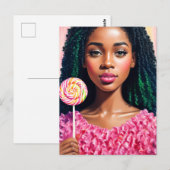 Snoep Meisje Melanine Beauty Briefkaart (Voorkant / Achterkant)