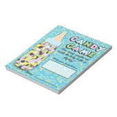 Snoep met blauw en groen Baby flesje Notitieblok (Linkerzijde)