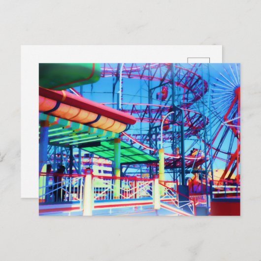 Snoep met gekleurde  kuststrook briefkaart (Voorkant / Achterkant)