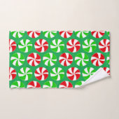 Snoep met groene en rode kerstpannen bad handdoek (Handdoek)