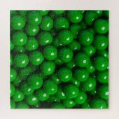 Snoep met groene gumballs legpuzzel (Horizontaal)