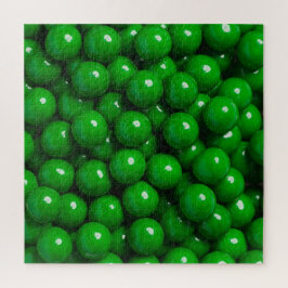 Snoep met groene gumballs legpuzzel
