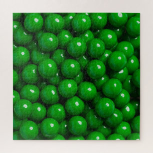 Snoep met groene gumballs legpuzzel