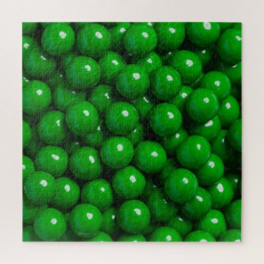 Snoep met groene gumballs legpuzzel (Verticaal)