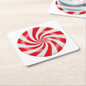 Snoep met harde peppermint, ontwerp-handop, Onderz Kartonnen Onderzetters (Schuin)