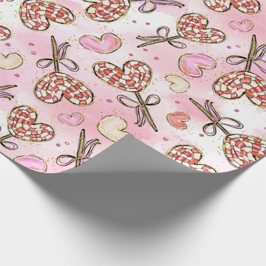 Snoep met hittebestendig Valentijns Cadeaupapier (Hoek)