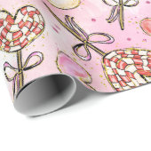 Snoep met hittebestendig  Valentijns Cadeaupapier (Rol Hoek)