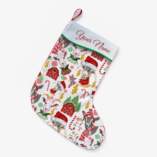 Snoep met kerstcadeautjes en tandelaars kleine kerstsok (Voorkant (Hangend))