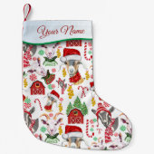 Snoep met kerstcadeautjes en tandelaars kleine kerstsok (Voorkant)