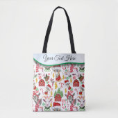 Snoep met kerstcadeautjes en tandelaars tote bag (Voorkant)