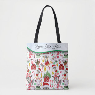 Snoep met kerstcadeautjes en tandelaars tote bag