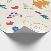 Snoep met kerstpatroontjes cadeaupapier (Hoek)