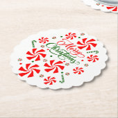 Snoep met kerstpeppermint kartonnen onderzetters (Gekanteld)