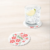 Snoep met kerstpeppermint kartonnen onderzetters (Insitu)