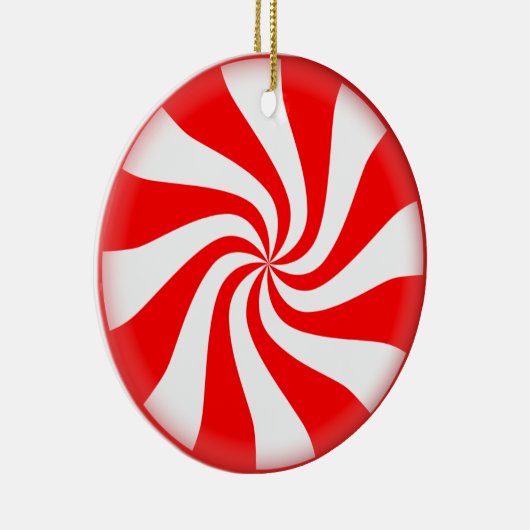 Snoep met kerstpeppermint keramisch ornament (Rechts)