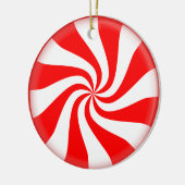 Snoep met kerstpeppermint keramisch ornament (Links)