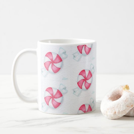 Snoep met kerstpeppermint koffiemok (Met donut)