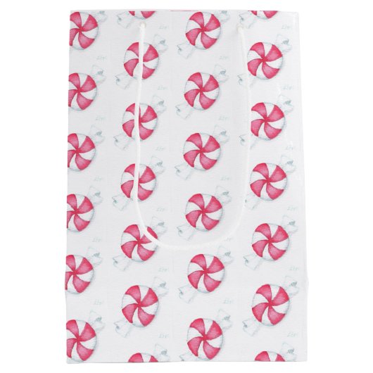 Snoep met kerstpeppermint medium cadeauzakje (Achterkant)