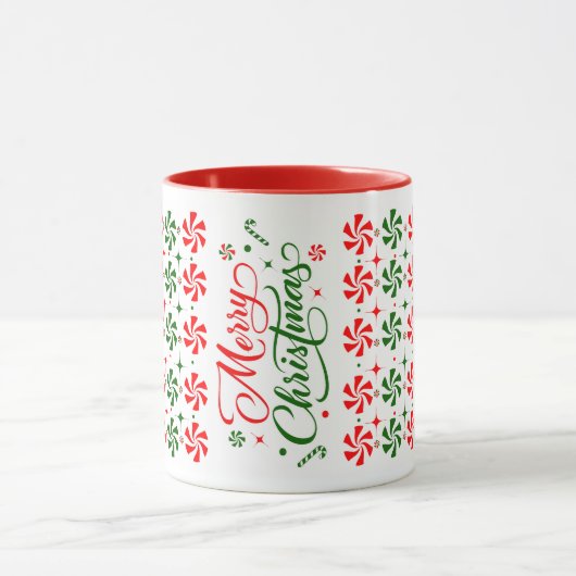 Snoep met kerstpeppermint mok (Midden)