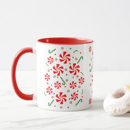 Snoep met kerstpeppermint mok (Met donut)
