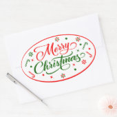 Snoep met kerstpeppermint ovale sticker (Envelop)