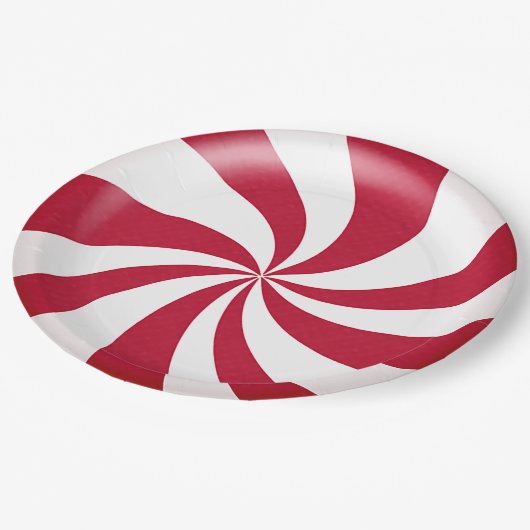 Snoep met kerstpeppermint papieren bordje (Gekanteld)