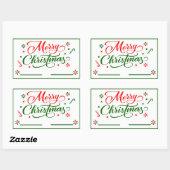 Snoep met kerstpeppermint rechthoekige sticker (Vel)