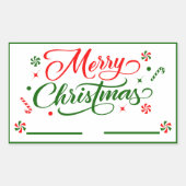 Snoep met kerstpeppermint rechthoekige sticker (Voorkant)