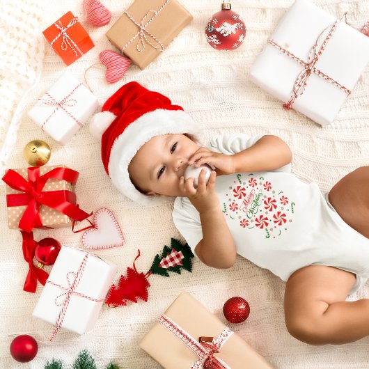 Snoep met kerstpeppermint romper