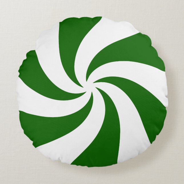 Snoep met kerstpeppermint rond kussen (Voorkant)
