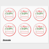 Snoep met kerstpeppermint ronde sticker (Vel)