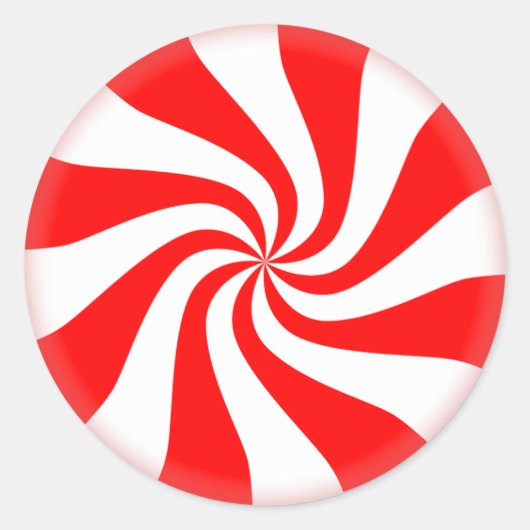 Snoep met kerstpeppermint ronde sticker (Voorkant)