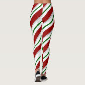 Snoep met kerstpeppermint Stripe Leggings Pants (Achterkant)