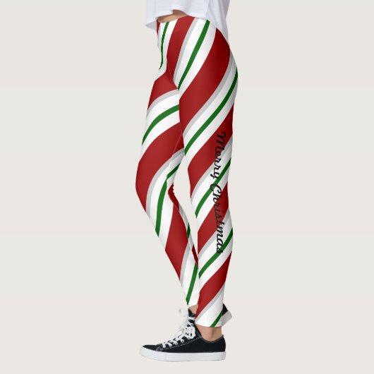 Snoep met kerstpeppermint Stripe Leggings Pants (Links)