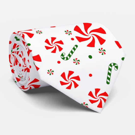 Snoep met kerstpeppermint stropdas (Opgerold)