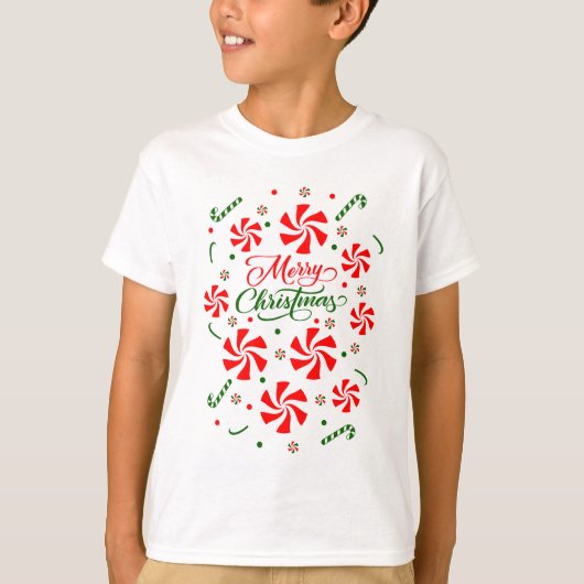 Snoep met kerstpeppermint t-shirt (Voorkant)