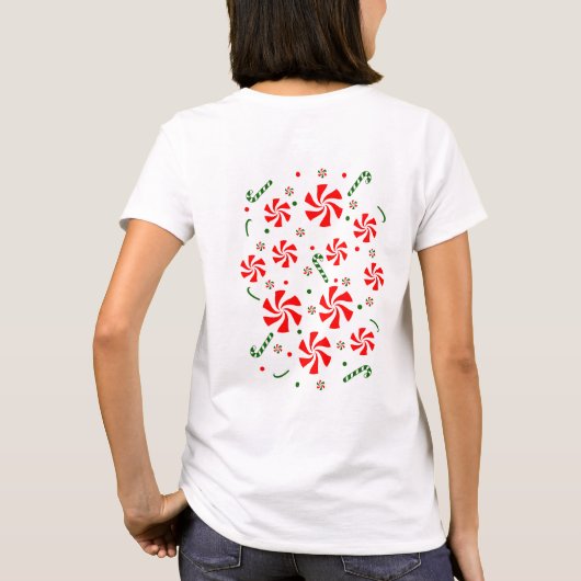 Snoep met kerstpeppermint t-shirt (Achterkant)