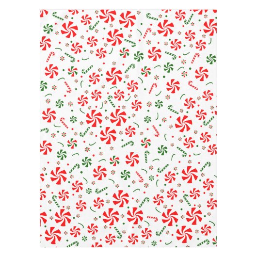 Snoep met kerstpeppermint tafelkleed (Voorkant)