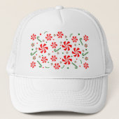 Snoep met kerstpeppermint trucker pet (Voorkant)