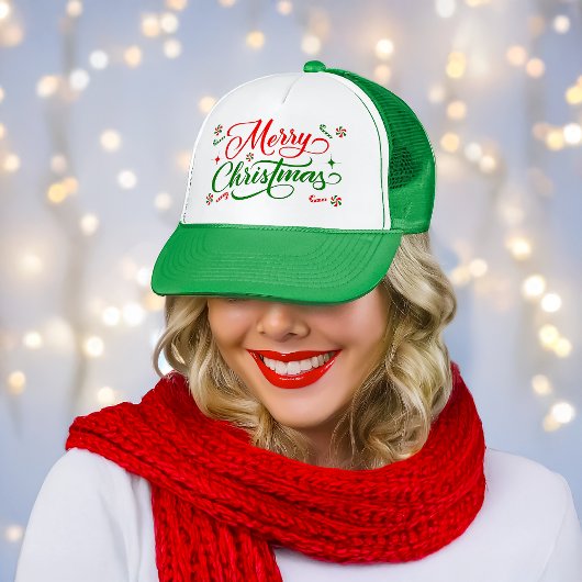 Snoep met kerstpeppermint trucker pet