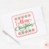 Snoep met kerstpeppermint vierkante sticker (Envelop)
