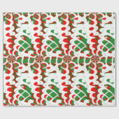 Snoep met kerstrood/groen lint cadeaupapier (Vlak)