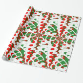 Snoep met kerstrood/groen lint cadeaupapier (Uitgerold)