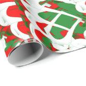 Snoep met kerstrood/groen lint cadeaupapier (Rol Hoek)