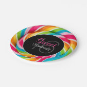 Snoep met kleurcode Sweet Sixteen Birthday Party Papieren Bordje (Gekanteld)