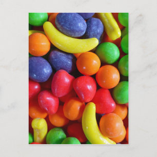 Snoep met kleurrijke fruitvorm briefkaart