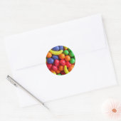 Snoep met kleurrijke fruitvorm ronde sticker (Envelop)