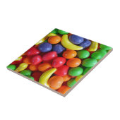 Snoep met kleurrijke fruitvorm tegeltje (Zijkant)