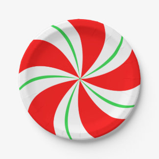 Snoep met rode en groene peppermint-Borden voor ke Papieren Bordje