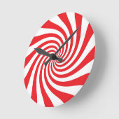 Snoep met rode en witte kerst ronde klok (Hoek)